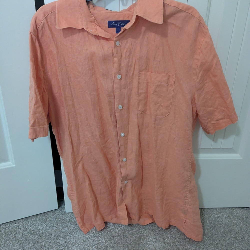 Alan Flusser Coral Casual Button-Down Shirt